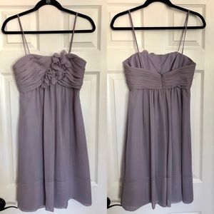 Lavender Strapless Bridesmaid Dress